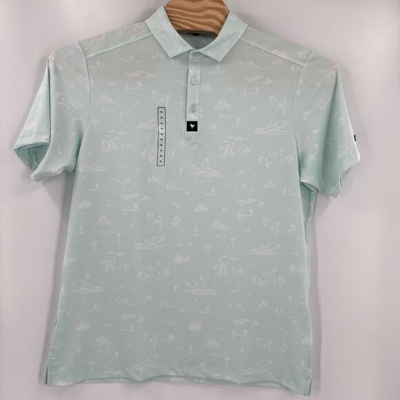 Bad Birdie Mens XL "The Southwest Loop" Mint Green Short Sleeve Polo Shirt NWT - Picture 6 of 7